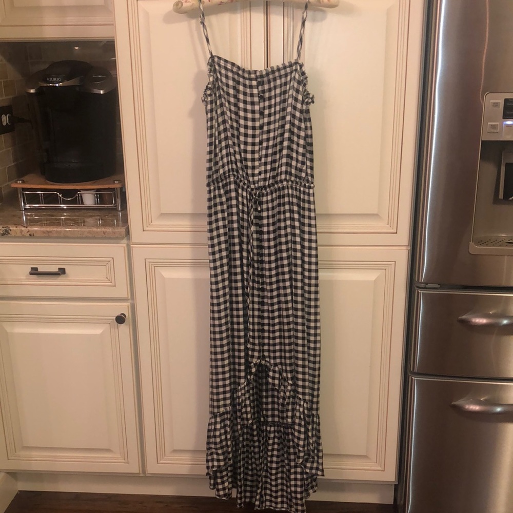 Black & white checkered maxi dress.